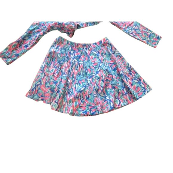 Lilly Pulitzer Carlita Set 2-Piece Crop Top & Skort Large Vibrant Pattern Cotton - Picture 12 of 12
